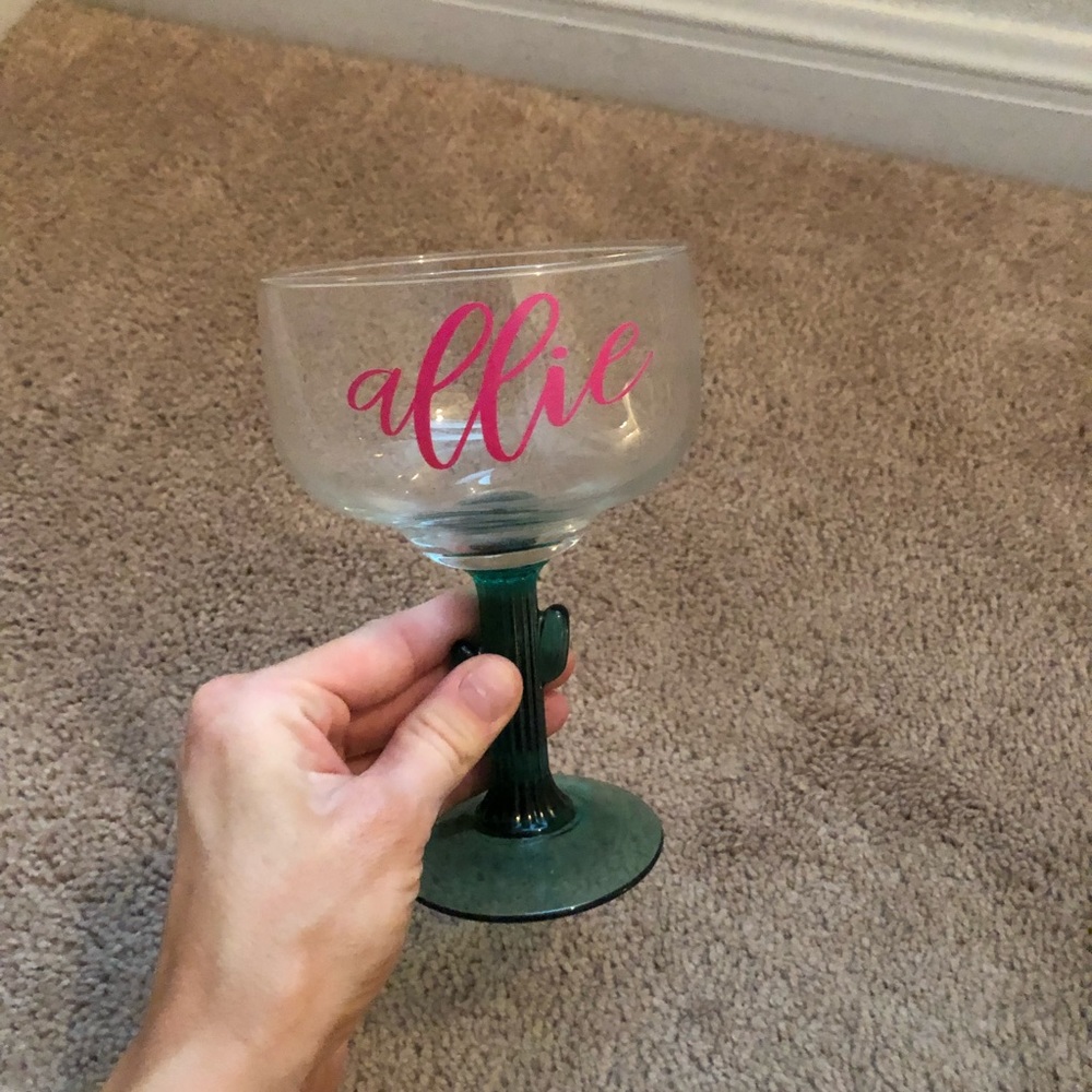 Allie cactus margarita glass